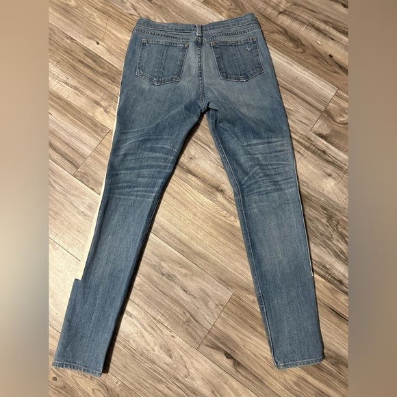 Rag & Bone Racer Relay Denim‎ Jeans Size 26 Blue White Stripes Skinny Low Rise - Picture 6 of 8